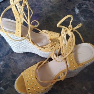 YELLOW ESPADRILLE WEDGES